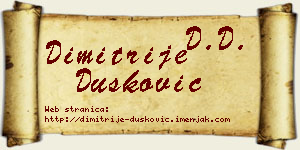 Dimitrije Dušković vizit kartica